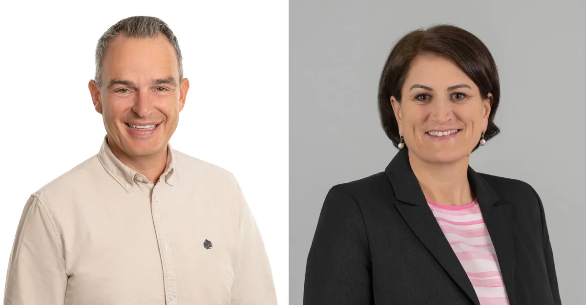 Porträts von einem Mann und einer Frau.